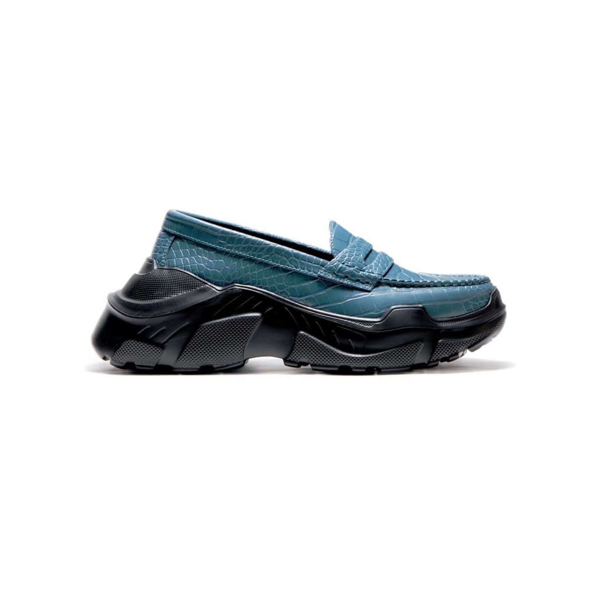 Regulated Gravity-crocodile textured pattern Blue – AKIKOAOKI